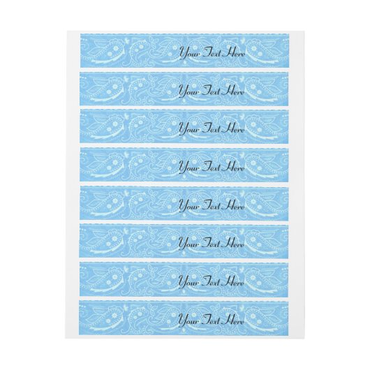 Blauwe Rustieke Paisley Landelijke Westerse Uitnod Omwikkelbaar Adreslabel (Vel)