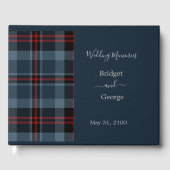 Blauwe rustieke Schotse Tartan bruiloft Gastenboek (Voorkant)