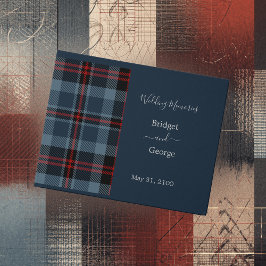 Blauwe rustieke Schotse Tartan bruiloft Gastenboek
