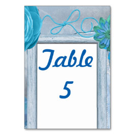 Blauwe rustieke trouwstijl kaart