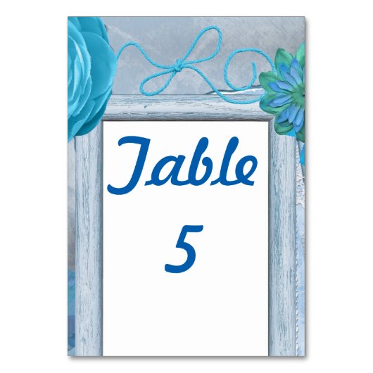 Blauwe rustieke trouwstijl kaart (Voorkant)