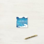 Blauwe rustieke waterverf jeans textuur naam toevo post-it® notes (Op bureau)