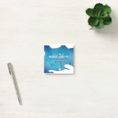 Blauwe rustieke waterverf jeans textuur naam toevo post-it® notes (Kantoor)
