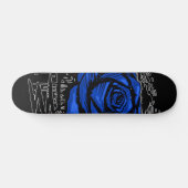 Blauwe Ruw Roos Graffiti Kunst • Urbane Straatkuns Persoonlijk Skateboard (Horizontaal)