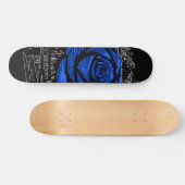 Blauwe Ruw Roos Graffiti Kunst • Urbane Straatkuns Persoonlijk Skateboard (Horizontaal)