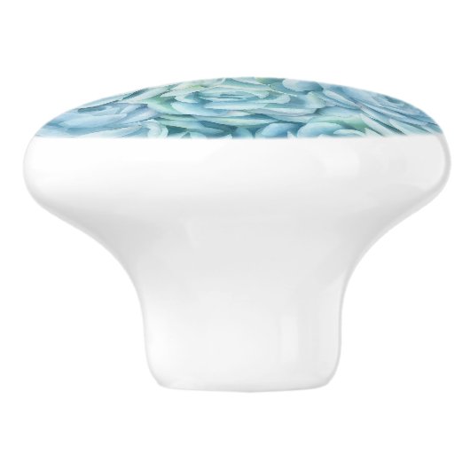 Blauwe sacharose keramische knop (Zijkant)