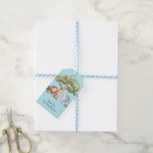 BLAUWE SAFARI BABYSHOWER CADEAULABEL (Met Touw)
