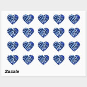 Blauwe safari kunst hart sticker (Vel)