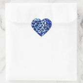 Blauwe safari kunst hart sticker (Tas)