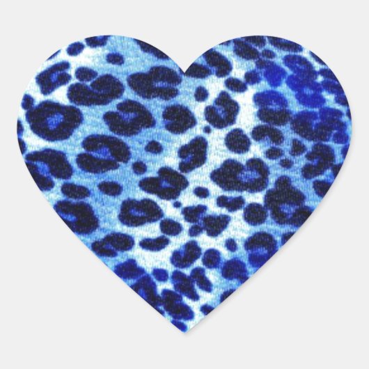 Blauwe safari kunst hart sticker (Voorkant)