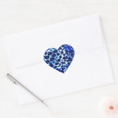 Blauwe safari kunst hart sticker (Envelop)