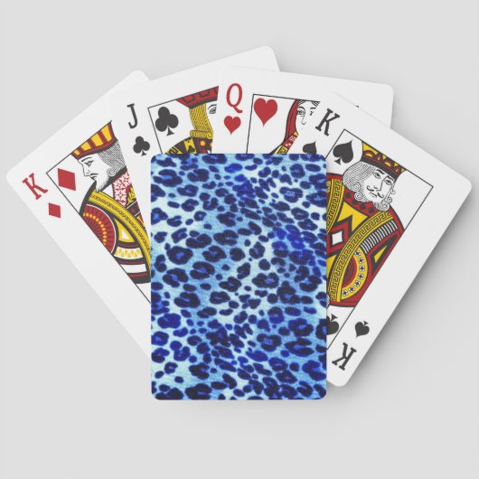 Blauwe safari kunst pokerkaarten (Achterkant)