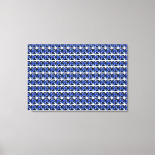 Blauwe saffier cushion-cut patroon canvas afdruk