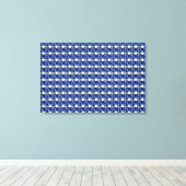Blauwe saffier cushion-cut patroon canvas afdruk (Insitu (Houten vloer))