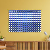 Blauwe saffier cushion-cut patroon canvas afdruk (Insitu (Woonkamer))