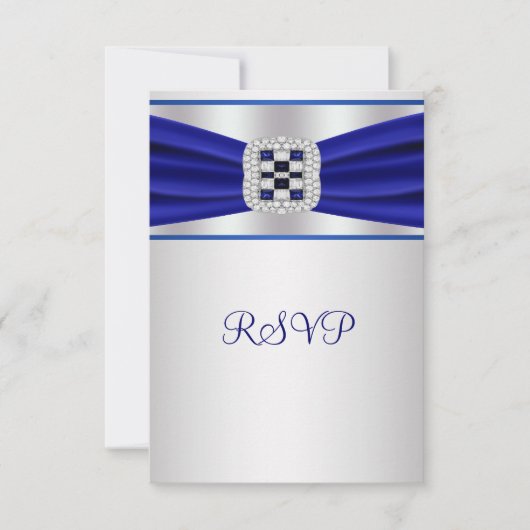 Blauwe saffier diamant RSVP Kaartje (Voorkant)