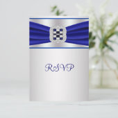 Blauwe saffier diamant RSVP Kaartje (Staand voorkant)