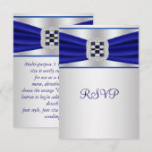 Blauwe saffier diamant RSVP Kaartje (Voorkant / Achterkant)