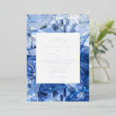Blauwe saffier edelsteen bruiloft folie uitnodiging (Staand Voorkant)
