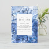 Blauwe saffier edelsteen geslepen bruiloftsshower kaart (Staand voorkant)