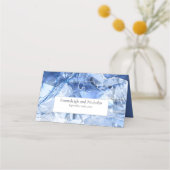 Blauwe saffier edelsteen gesneden bruiloft plaatskaartje (Achterkant)