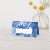 Blauwe saffier edelsteen gesneden bruiloft plaatskaartje (Voorkant)