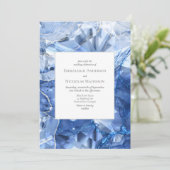 Blauwe Saffier Edelsteen Illusie Huwelijksuitnodig Kaart (Staand voorkant)