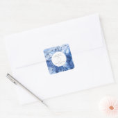 Blauwe Saffier Edelsteen Illusie Trouwen Vierkante Sticker (Envelop)