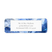 Blauwe saffier edelsteen retour adreslabels etiket (Voorkant)