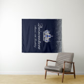 Blauwe saffier, glitter Quinceanera Wandkleed (In Situ (horizontaal))