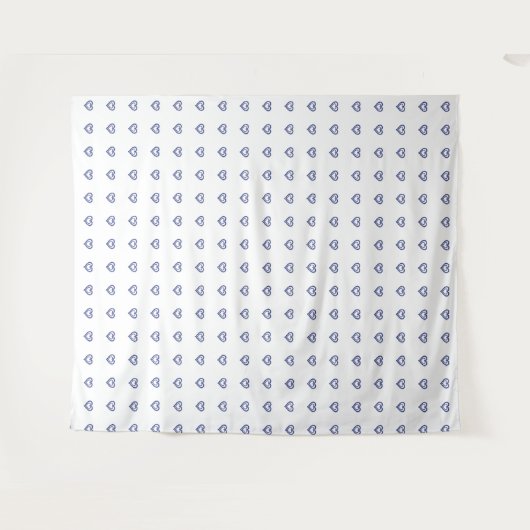 Blauwe saffier hart wandkleed (Voorkant (horizontaal))