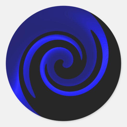 Blauwe saffier ronde sticker (Voorkant)