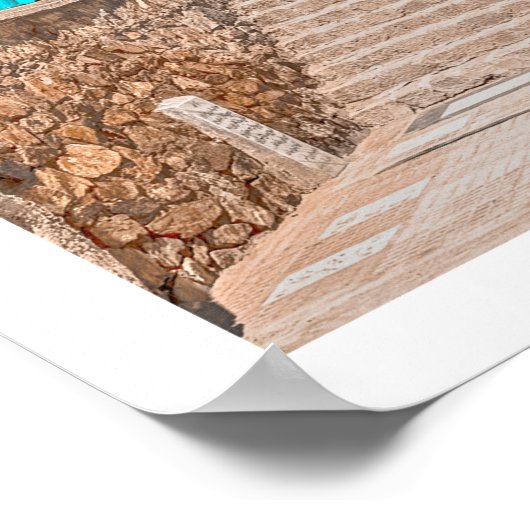 Blauwe Sakhi-tempelmoskee in Kabul, Afghanistan Poster (Hoek)