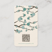 Blauwe Sakura Oosterse Zen Chinese Kersenbloesems Visitekaartje (Achterkant)