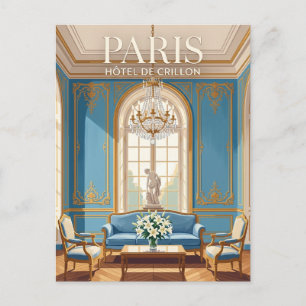 Blauwe Salon in Hôtel de Crillon Frankrijk Briefkaart