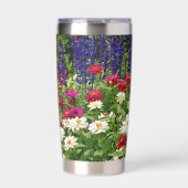 Blauwe Salvia en Zinnias Floral Geïsoleerde Drinkbeker (Voorkant)