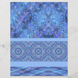 Blauwe sampler bulk scrapbookpapierpagina's flyer