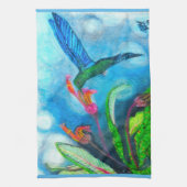 BLAUWE SAPPHIERE KOLIBRIE handdoek (Verticaal)