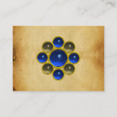 BLAUWE SAPPHIRE MON,GRAY AGATA-perkament, goud Visitekaartje (Achterkant)