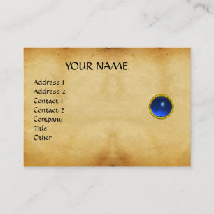 BLAUWE SAPPHIRE MON ,GRAY AGATA-perkament, Visitekaartje