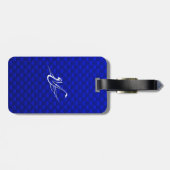 Blauwe saxofoon bagagelabel (Achterkant horizontaal)