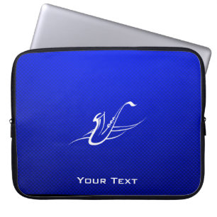 Blauwe saxofoon laptop sleeve