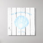 Blauwe  Scallop Shell Canvas Afdrukken (Voorkant)