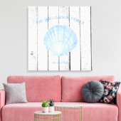 Blauwe  Scallop Shell Canvas Afdrukken (Insitu (Woonkamer))