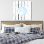 Blauwe  Scallop Shell Canvas Afdrukken (Insitu (Slaapkamer))