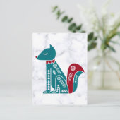 Blauwe Scandinavische eekhoorn Briefkaart (Staand voorkant)