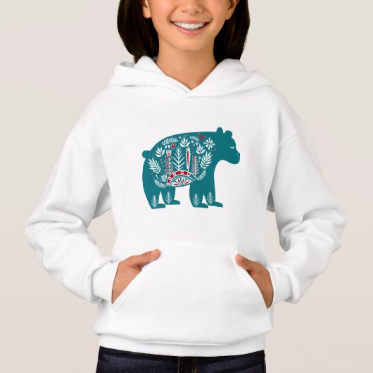 Blauwe  Scandinavische Floral Beer (Voorkant)