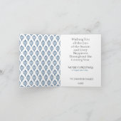 Blauwe Scandinavische kerstfoto Feestdagen Kaart (Binnen)