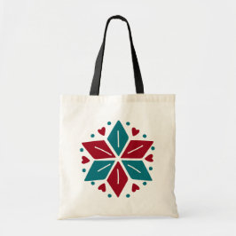  Blauwe Scandinavische Star met hart Tote Bag