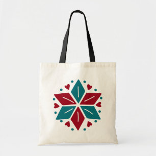  Blauwe Scandinavische Star met hart Tote Bag